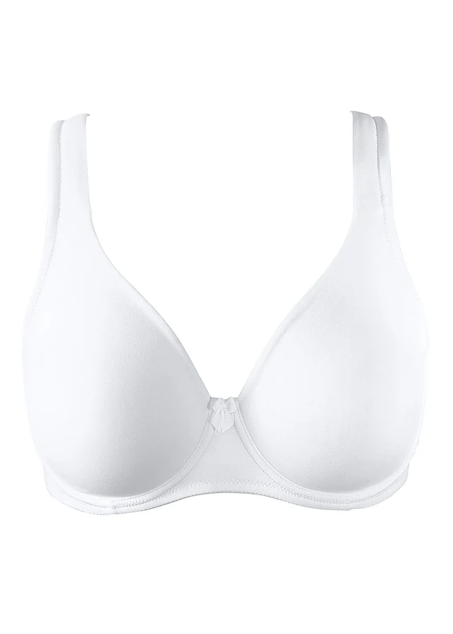 T-shirt bh met beugels en gerecycled polyamide, Kleur: wit