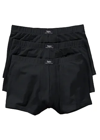 Strakke boxershorts met katoen (set van 3), Kleur: zwart