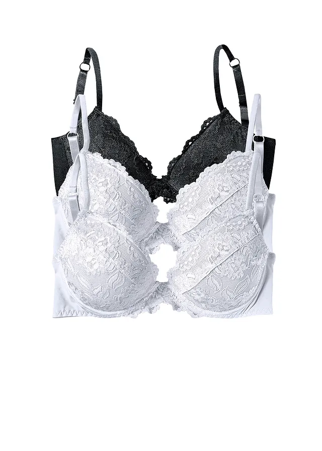 Sutien push-up cu dantelă fină (set/3 buc.)