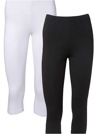 Capri legging (set van 2), Kleur: wit/zwart