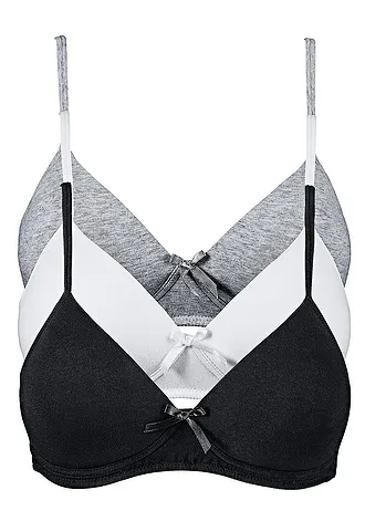 Voorgevormde bh zonder beugels met biologisch katoen (set van 3)