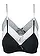 Lot de 3 soutiens-gorge coton à coques sans armatures, Couleur: noir blanc gris clair chiné