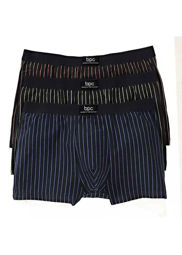 Strakke boxershorts met katoen (set van 3), Kleur: gestreept