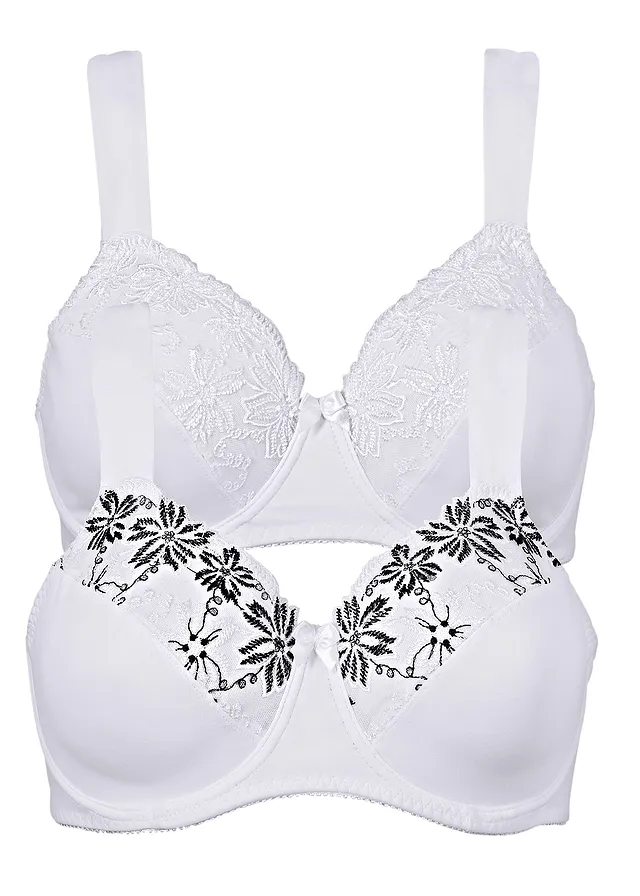 Podprsenka s kosticami, s vystuženými ramienkami (2 ks)