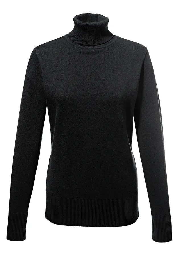 Pulover din tricotaj fin cu guler rulat