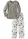 Pyjama van puur biologisch katoen, Kleur: grijs/wit met print