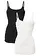 Top s úzkými ramínky, z čisté bavlny (2 ks v balení), barva: bílá + černá