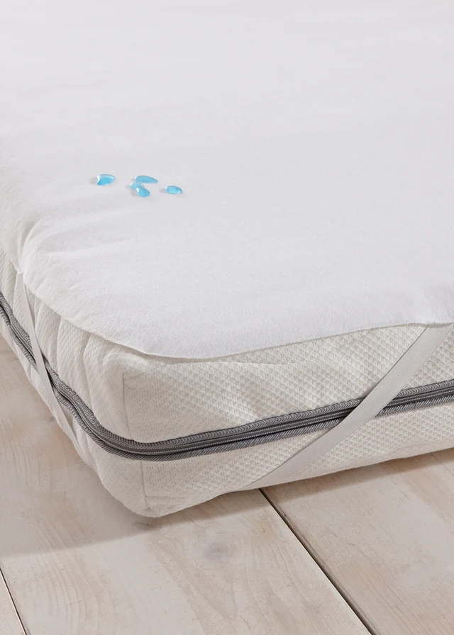 Protège-matelas en molleton, Couleur: blanc