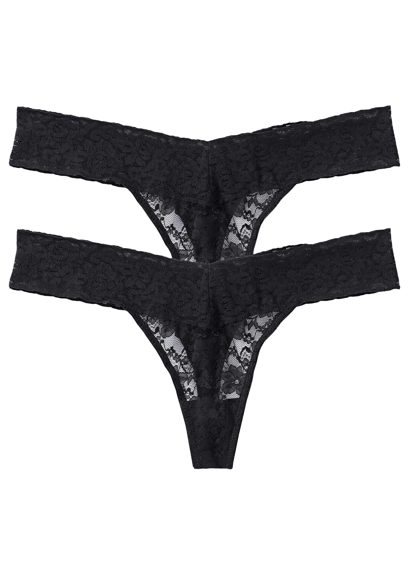 Stringi tanga z koronki (2 pary) • czarny • sklep bonprix