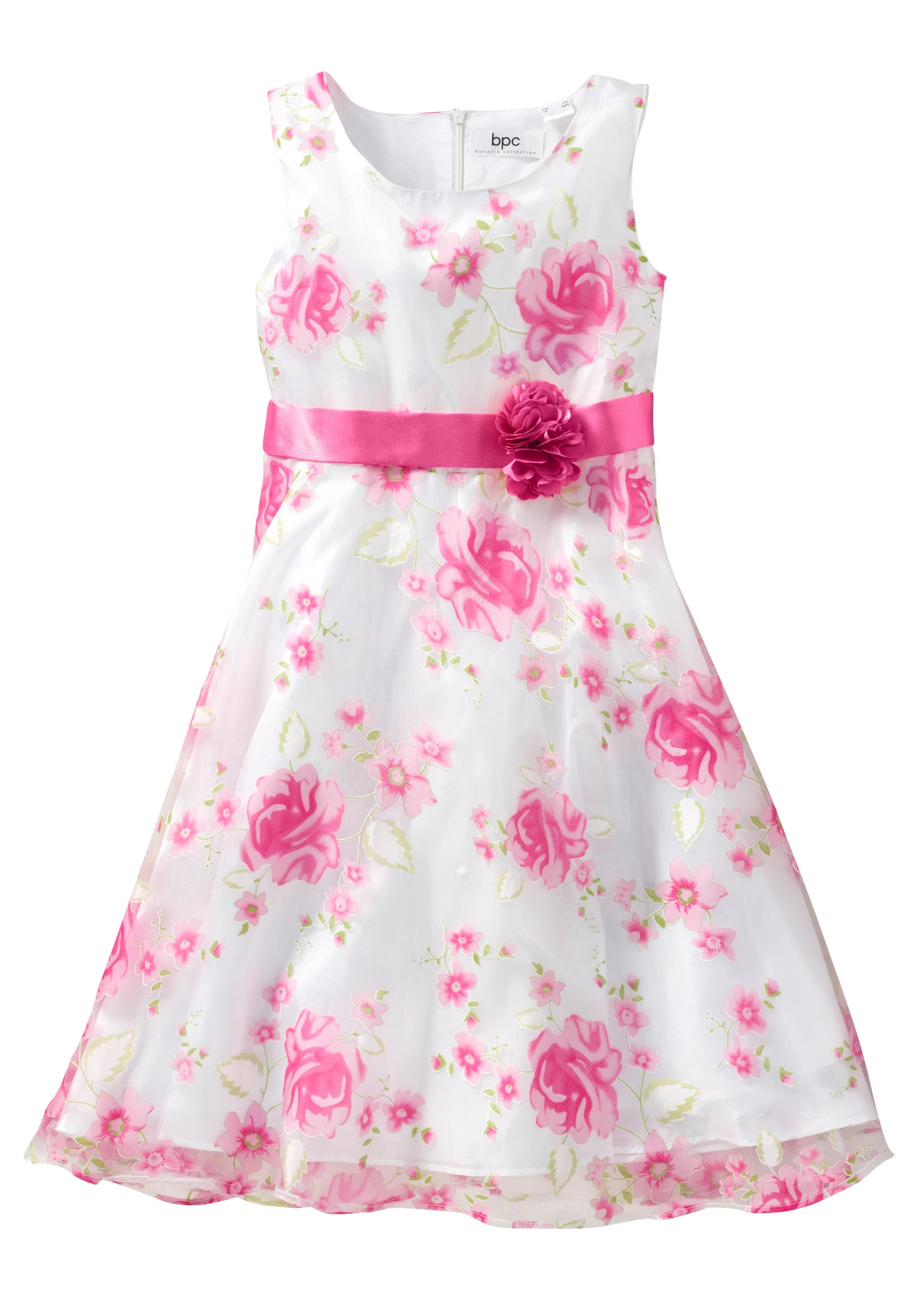 Meisjes feestelijke jurk met organza • wit-pink • bonprix online shop