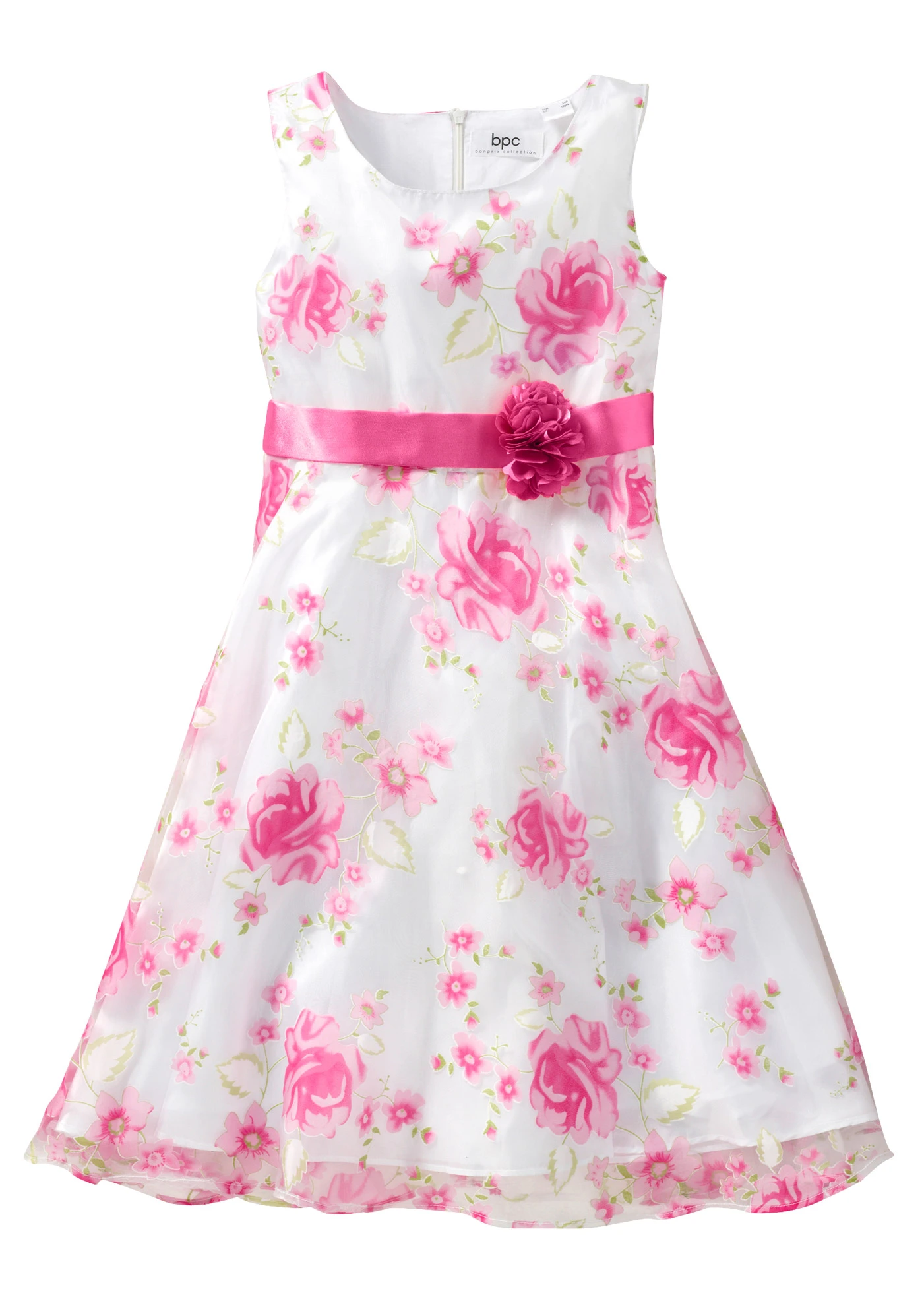 Robe midi • blanc - fuchsia • Boutique bonprix