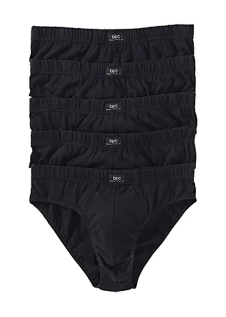 Slipy maxi z bawełny (5 par) • czarny • sklep bonprix
