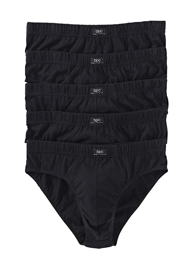 Maxi slipy (5 ks) z bavlny • čierna • obchod bonprix