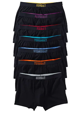 Přiléhavé boxerky s bavlnou (7 kusů v balení) • černá • bonprix obchod