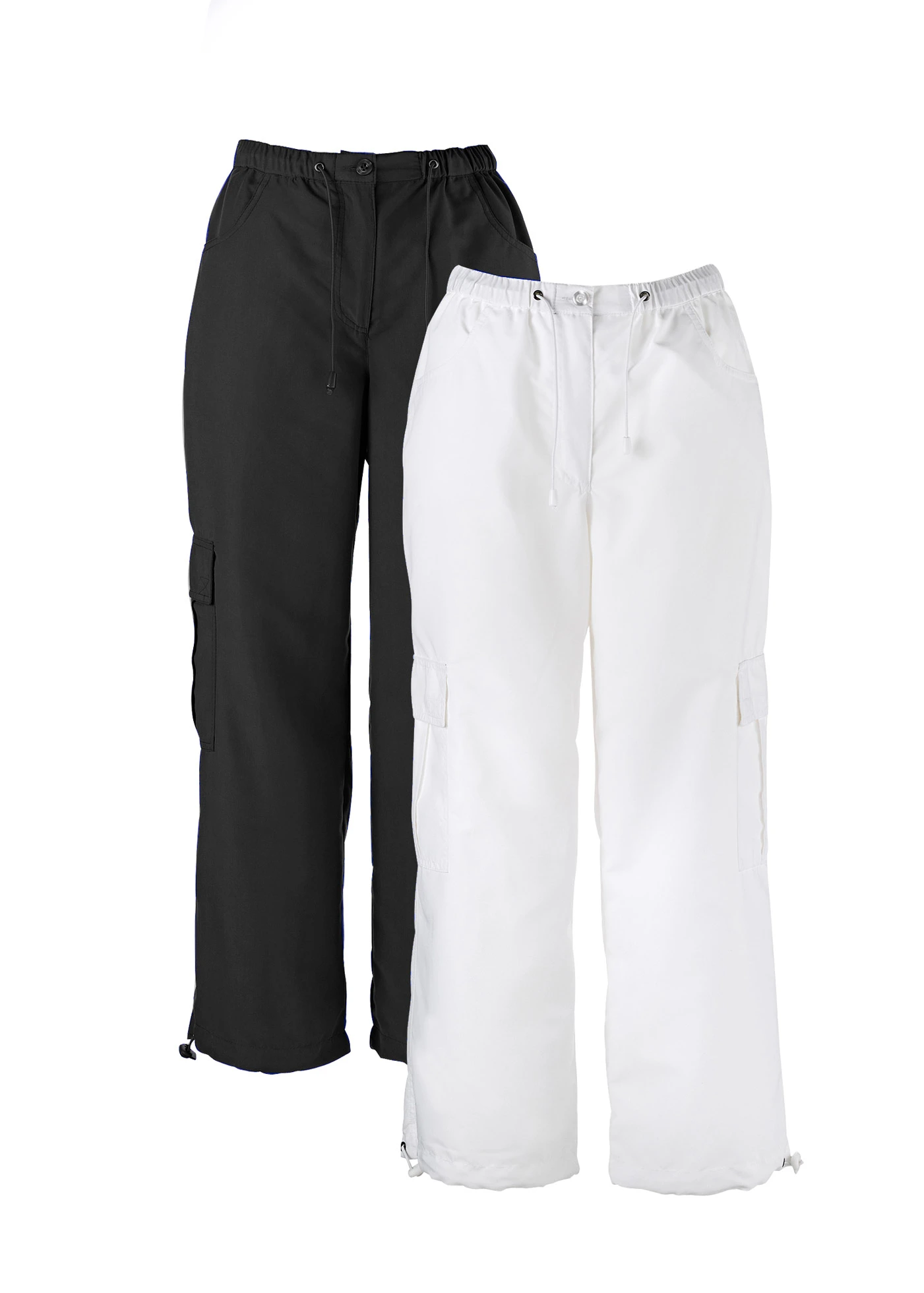 7/8 broek met elastische band (set van 2) • zwart+wit • bonprix online shop