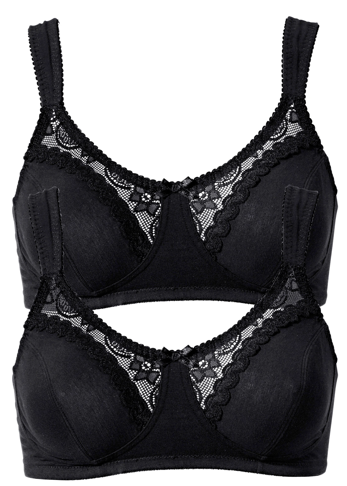 Sutien fără armătură cu bumbac organic (set/2 buc.) • negru • magazin bonprix