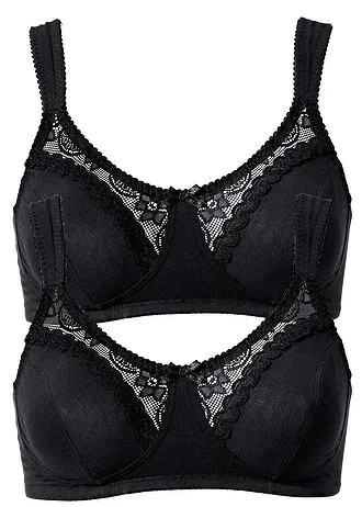 Sutien fără armătură cu bumbac organic (set/2 buc.)