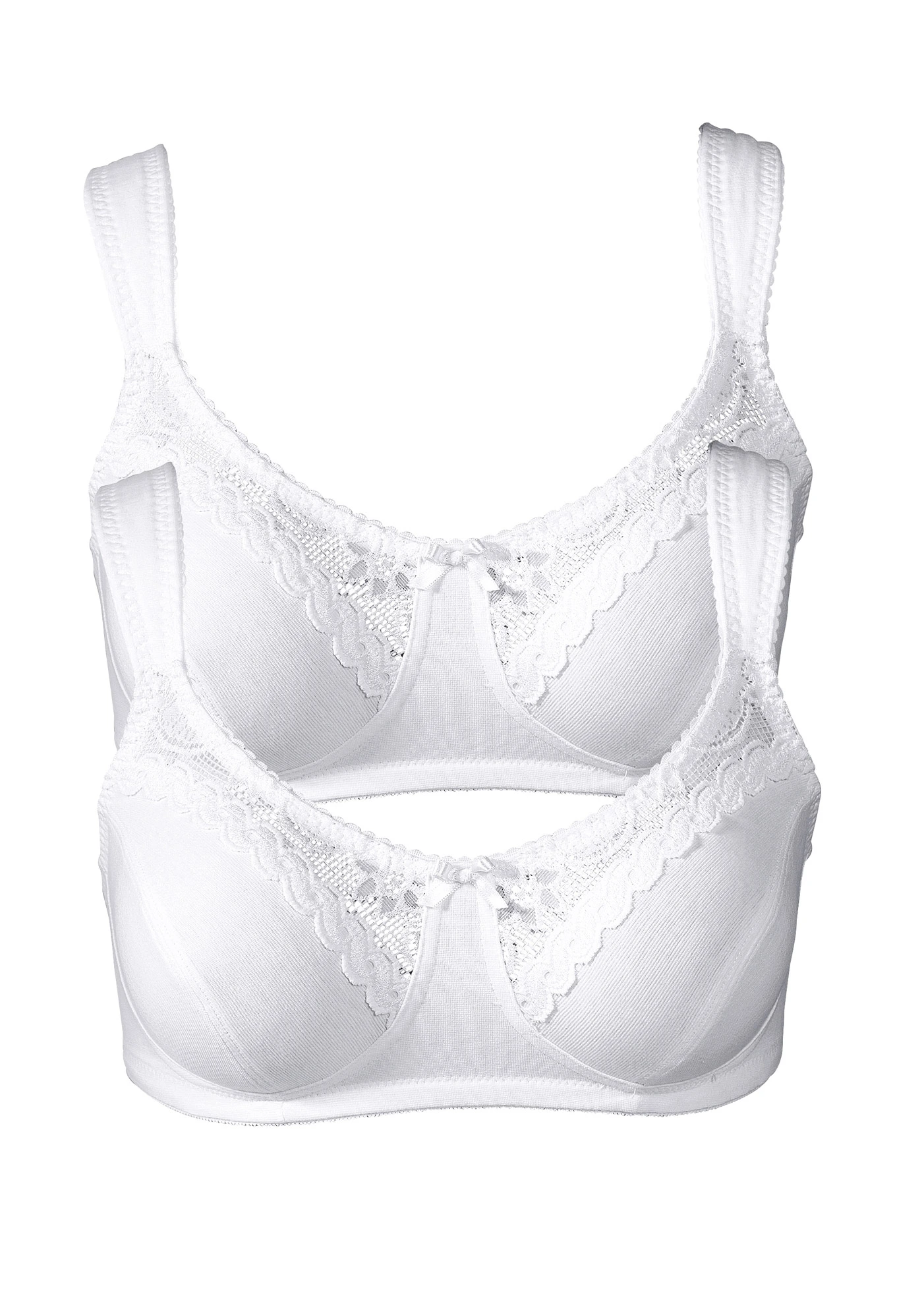 Bh zonder beugels met biologisch katoen (set van 2) • 2x wit • bonprix online shop