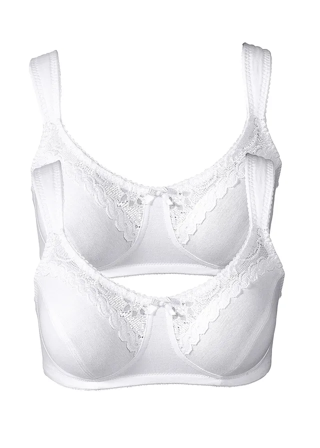 Bh zonder beugels met biologisch katoen (set van 2) • 2x wit • bonprix online shop