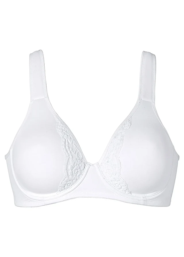 Minimizer bh met gewatteeerde bandjes, Kleur: wit