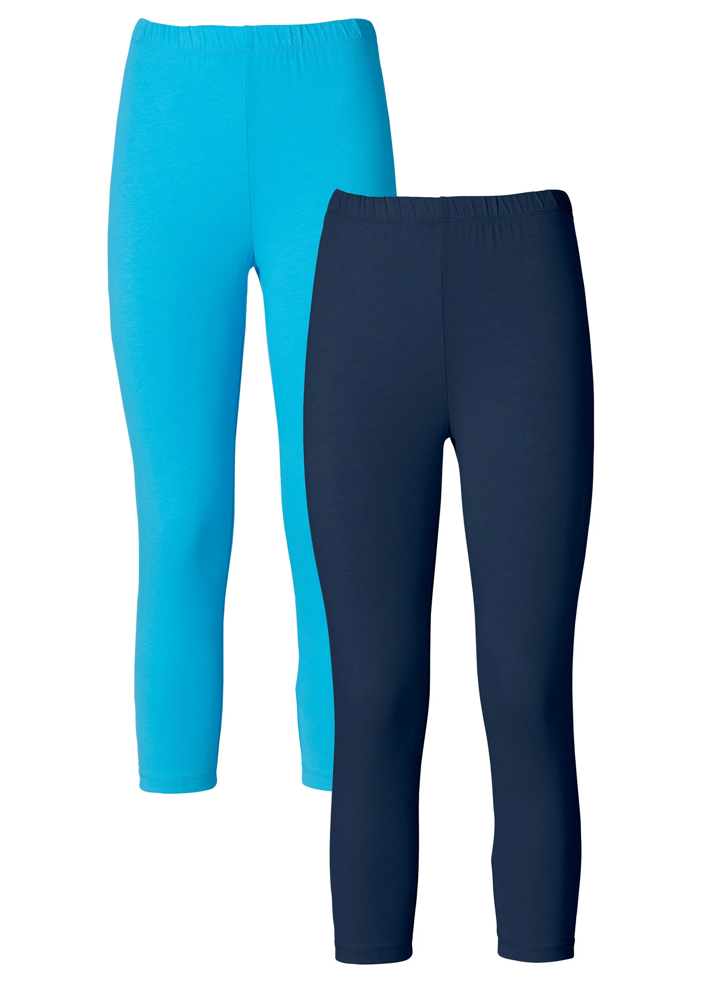 Capri legíny (2 ks v balení) • tmavě modrá + tyrkysová • bonprix obchod