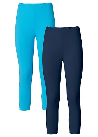 Capri legging (set van 2), Kleur: donkerblauw-turkoois