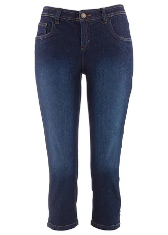 Jeansy slim fit, cropped, średni stan