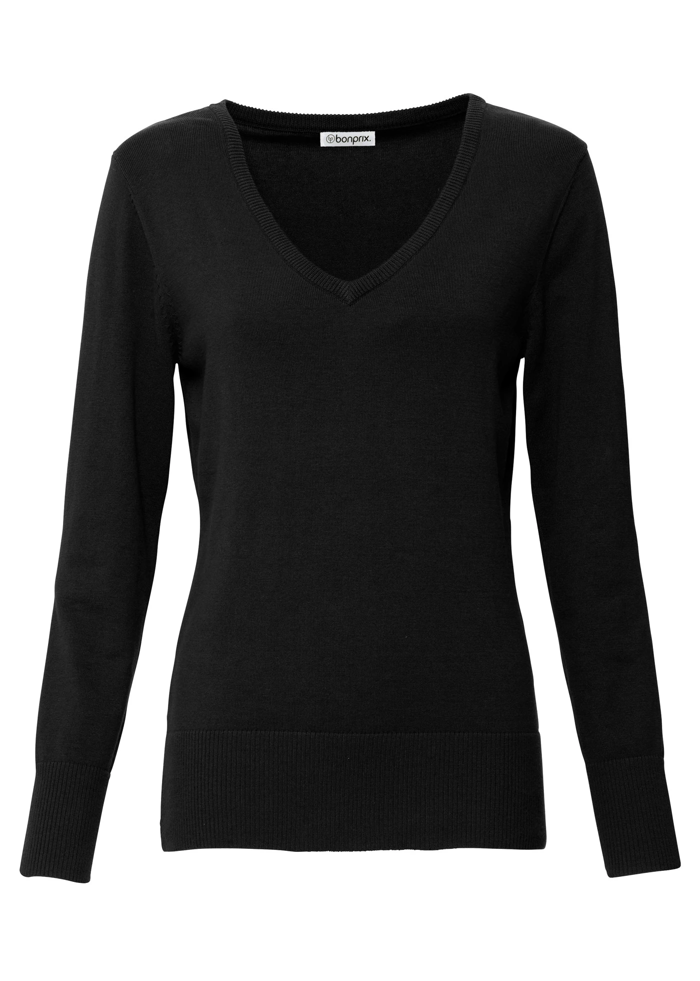Sweter z cienkiej dzianiny • czarny • sklep bonprix