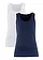 Stretch tanktop (set van 2), Kleur: donkerblauw+wit