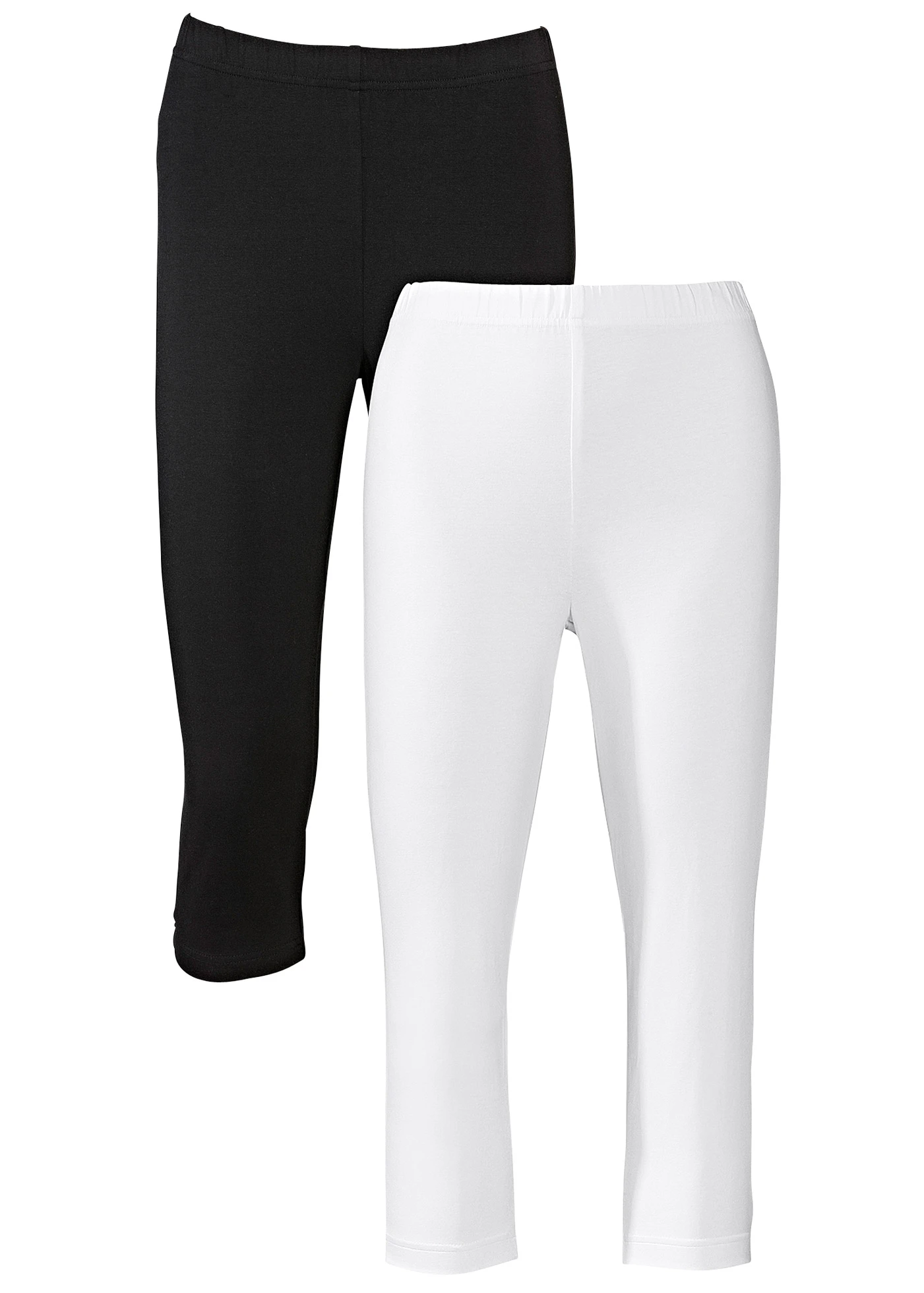 Slim fit capri legging (set van 2) • wit+zwart • bonprix online shop