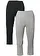 Lot de 2 leggings corsaire, Couleur: gris clair chiné+noir