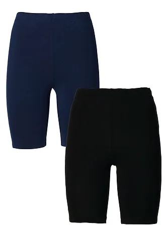 Korte legging (set van 2) • donkerblauw+zwart • bonprix online shop