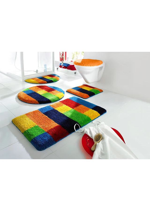 Tapis de bain aux couleurs vives, Couleur: rayé