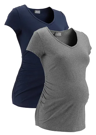 Shirt ciążowy basic (2 szt.), bawełna organiczna
