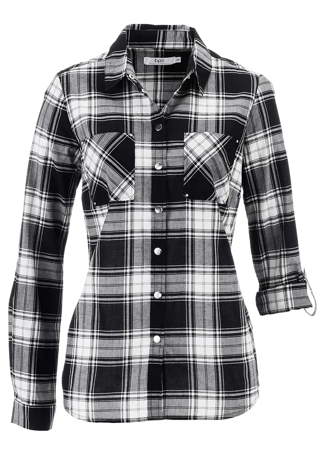 Károvaná bavlnená blúzka z čistej bavlny