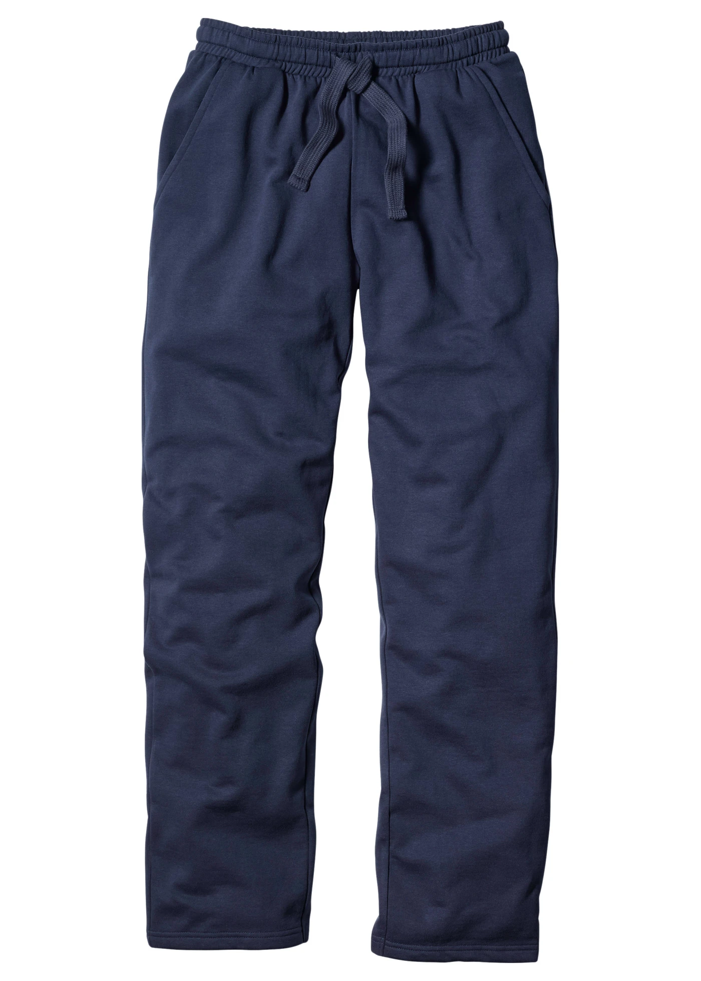 Joggingbroek met rechte zoom, binnenkant zacht geruwd • donkerblauw • bonprix online shop