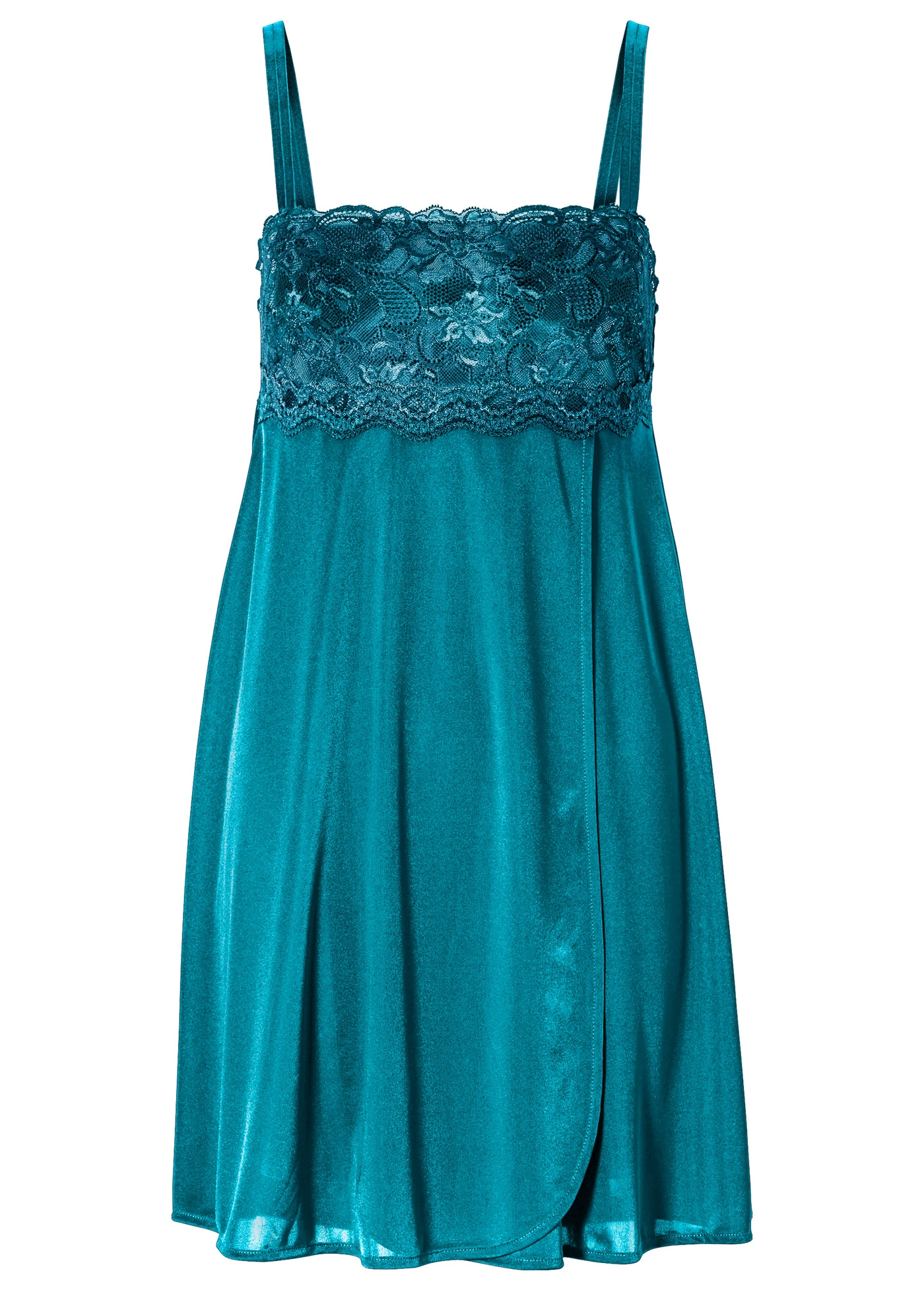 Negližé s lesklým efektem • modrá petrolejová • bonprix obchod