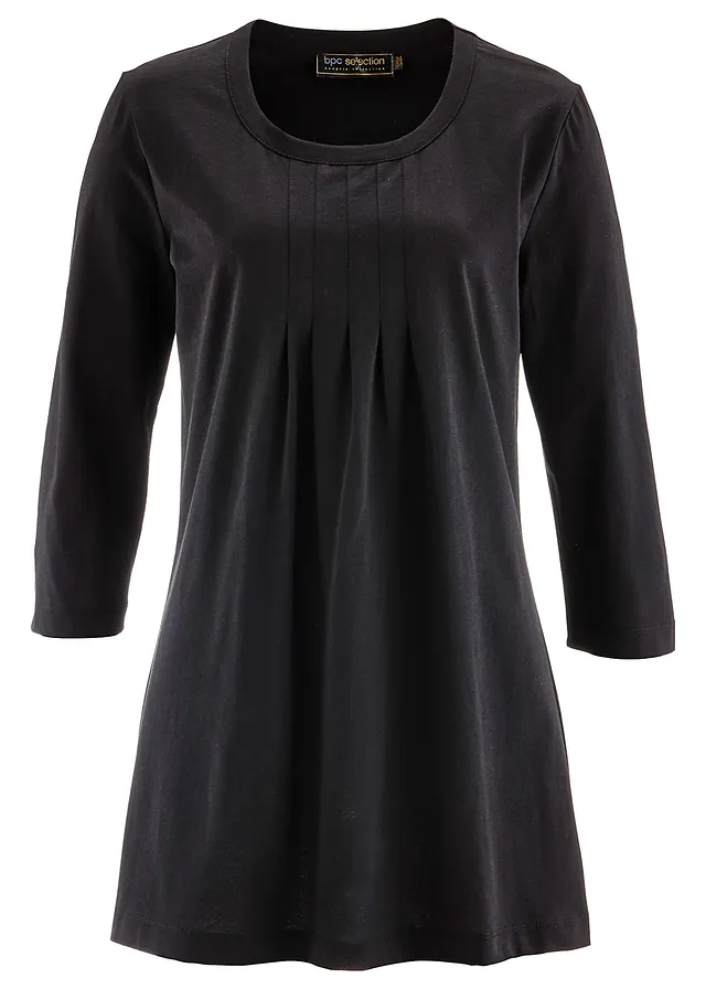Longshirt van puur katoen • zwart • bonprix online shop