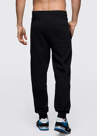 Sportovní kalhoty s kontrastními detaily, barva: černá
