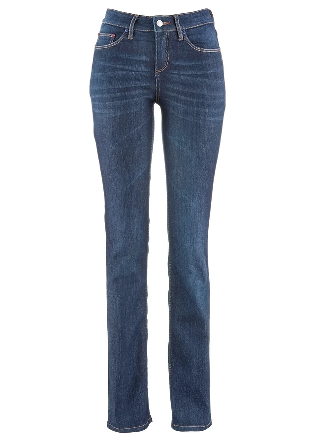 Mid waist stretch jeans, straight