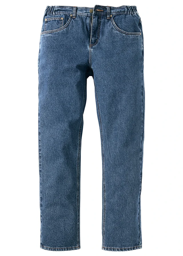 Džínsy, s bočným elastickým pásom, Classic Fit Straight