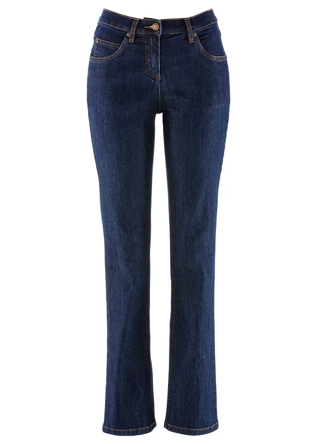 Strečové džínsy, rovné, stredná výška pásu