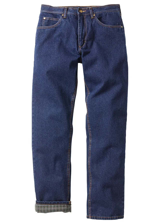 Thermo džínsy Classic Fit Straight s flanelovou podšívkou