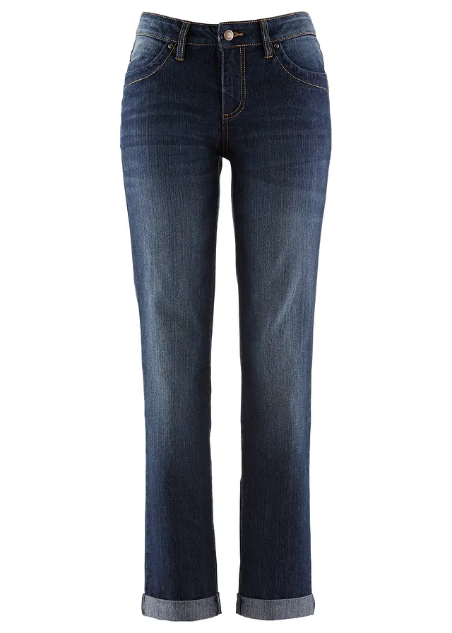 Blugi Straight Mid Waist, Stretch