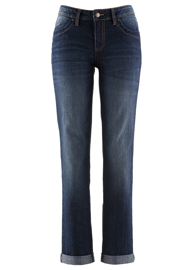 Jeansy ze stretchem straight, mid waist