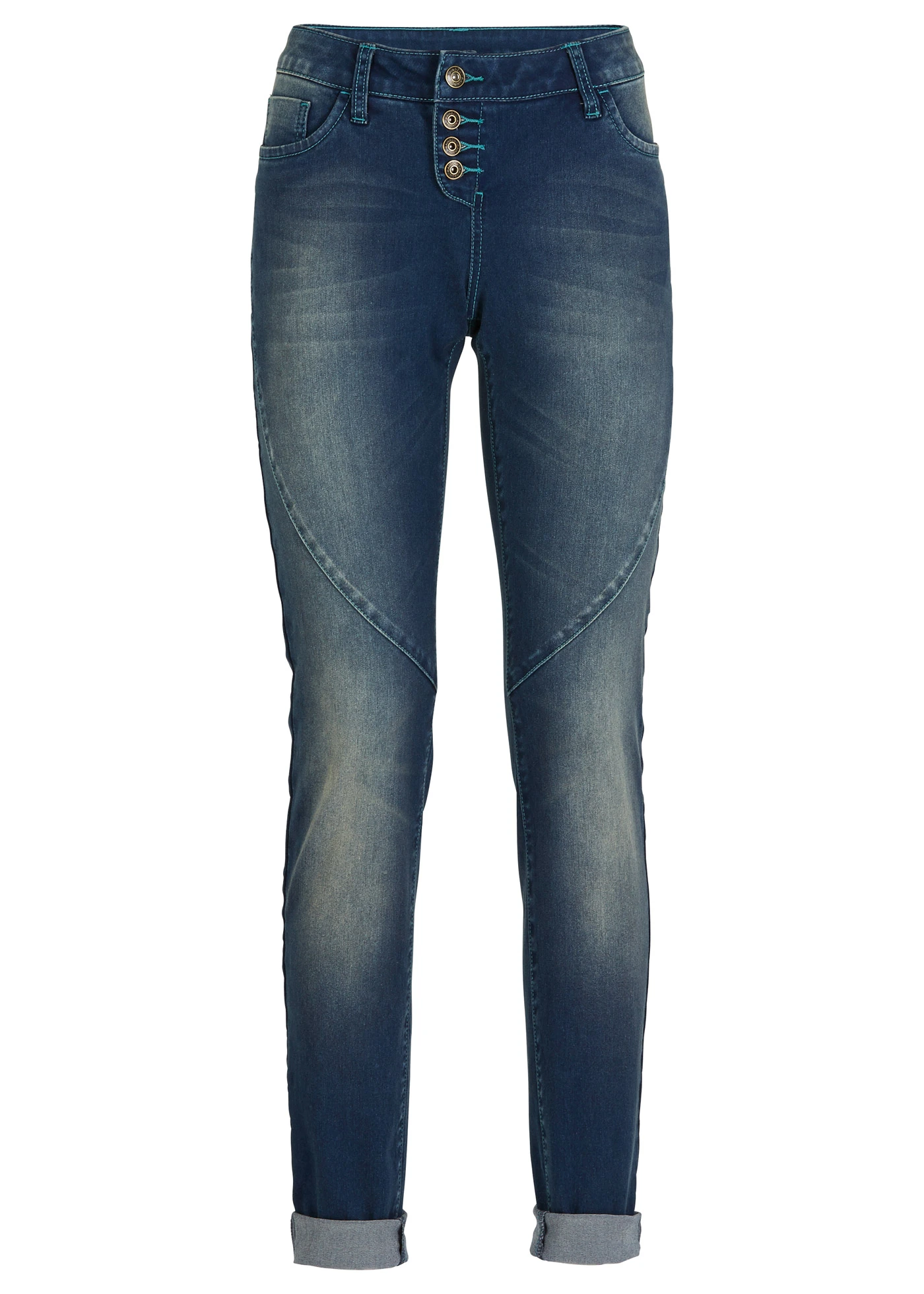 Strečové džíny Boyfriend, Low Waist • tmavě modrý denim used • bonprix obchod