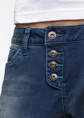 Strečové džíny Boyfriend, Low Waist • tmavě modrý denim used • bonprix obchod