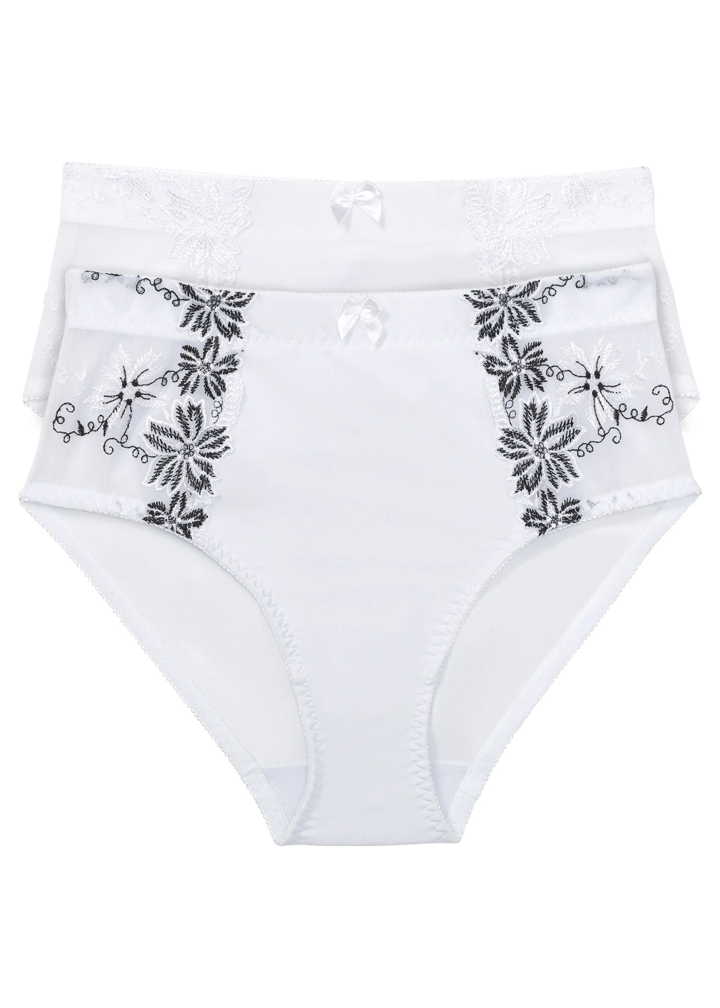 Corrigerende slip met elegant borduursel (set van 2) • wit+wit-zwart • bonprix online shop
