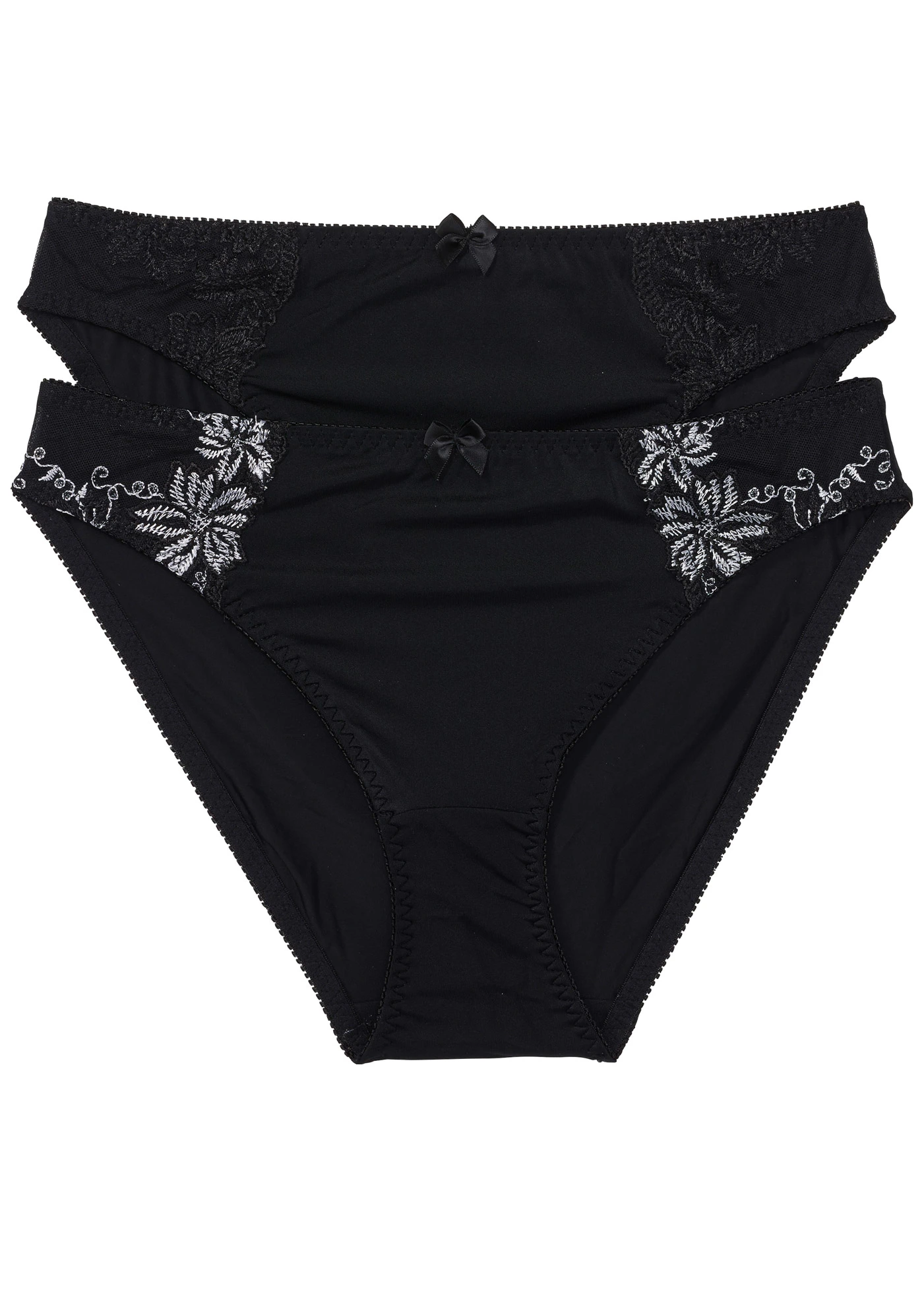 Kalhotky s jemnou krajkou (2 ks v balení) • černá + černo-bílá • bonprix obchod