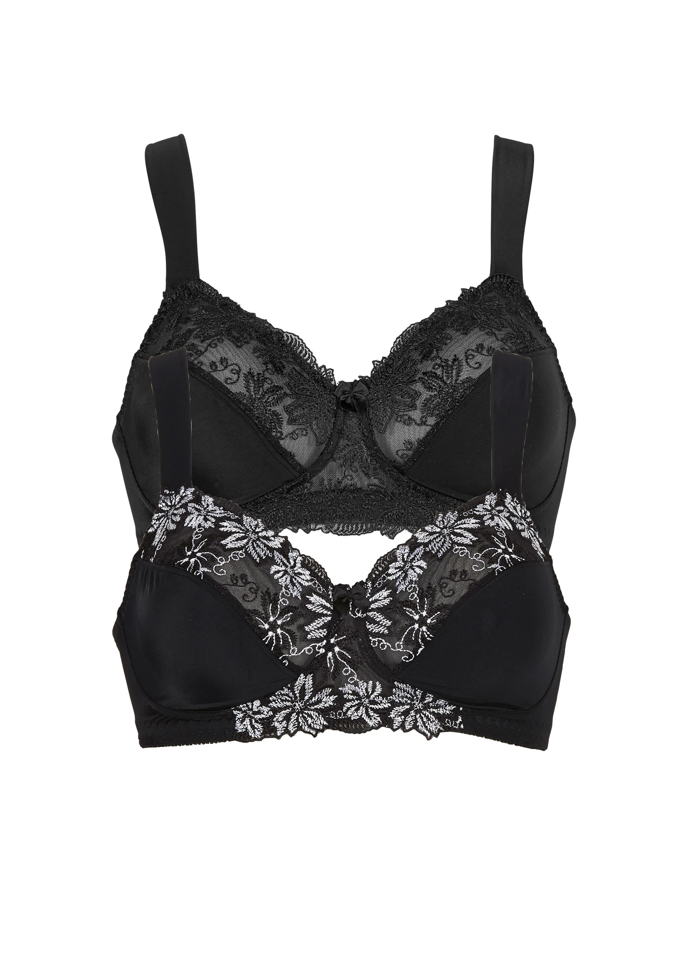 Podprsenka bez kostic (2 ks v balení) • černá + černo-bílá • bonprix obchod